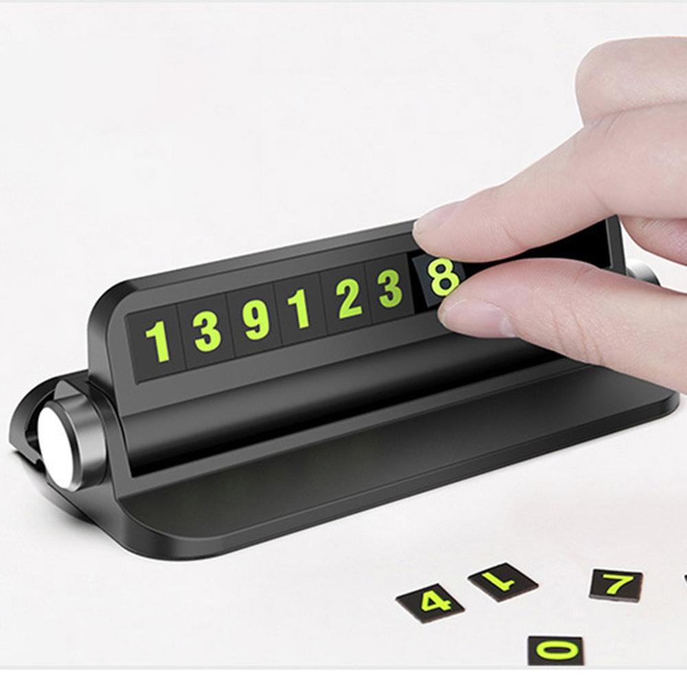 Mobile Phone Holder Car Park Stop Temporary Parking Phone Number Card Plate Phone Card Luminous Magnetic Car Stickers