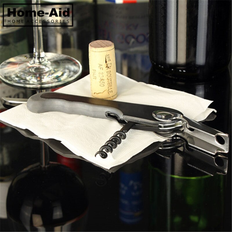 1Pc Roestvrij Plastic Wijn Schroef Corkscrew Opener Professionele Dubbele Scharnier Obers Wijn Fles Bier Cap Opener