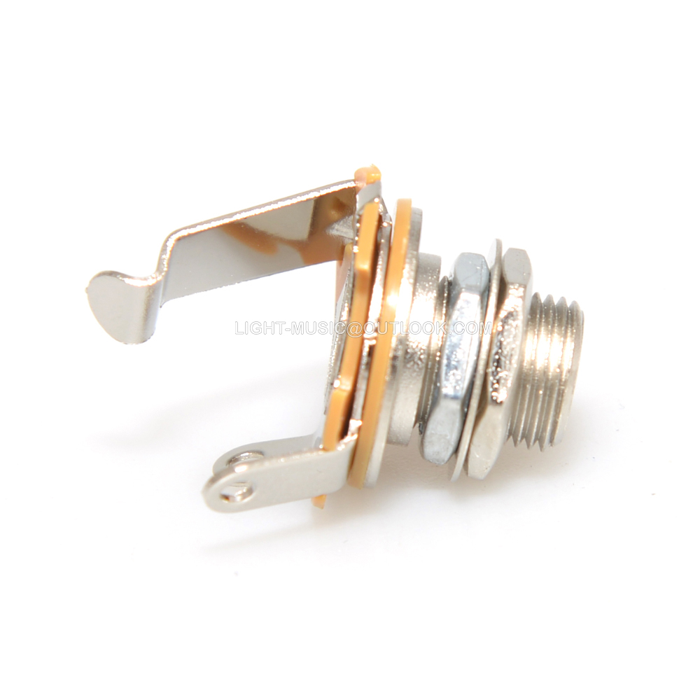 10 pièces prise d'entrée de guitare électrique pour guitare électrique et guitare basse 1/4 "" (6.35mm) prise Jack Mono écrou chromé et rondelle