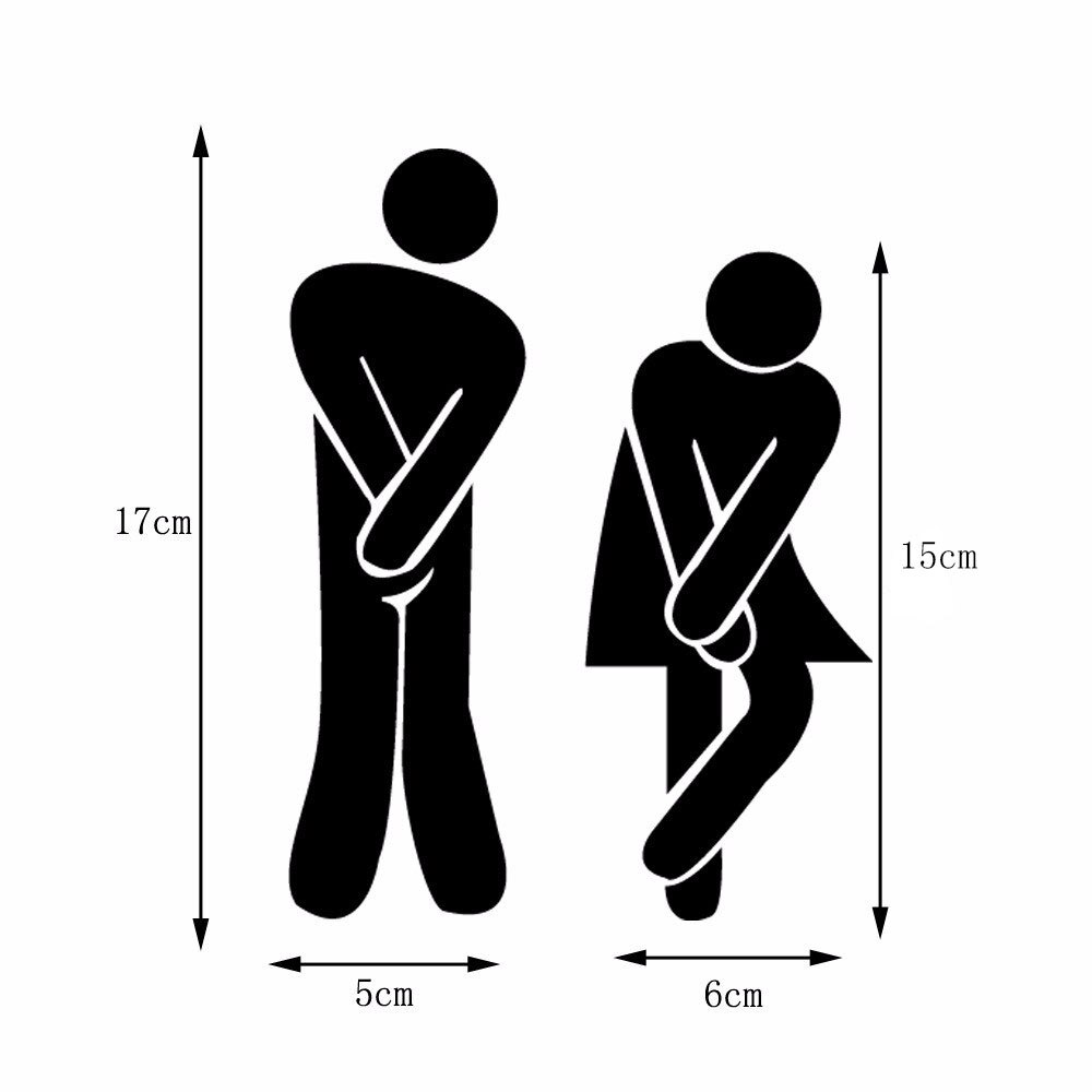 Akryl spejl wallsticker toilet dørskilt wc plakette dekorative spejle 3d klistermærker hjem badeværelse dekoration: Sort 2