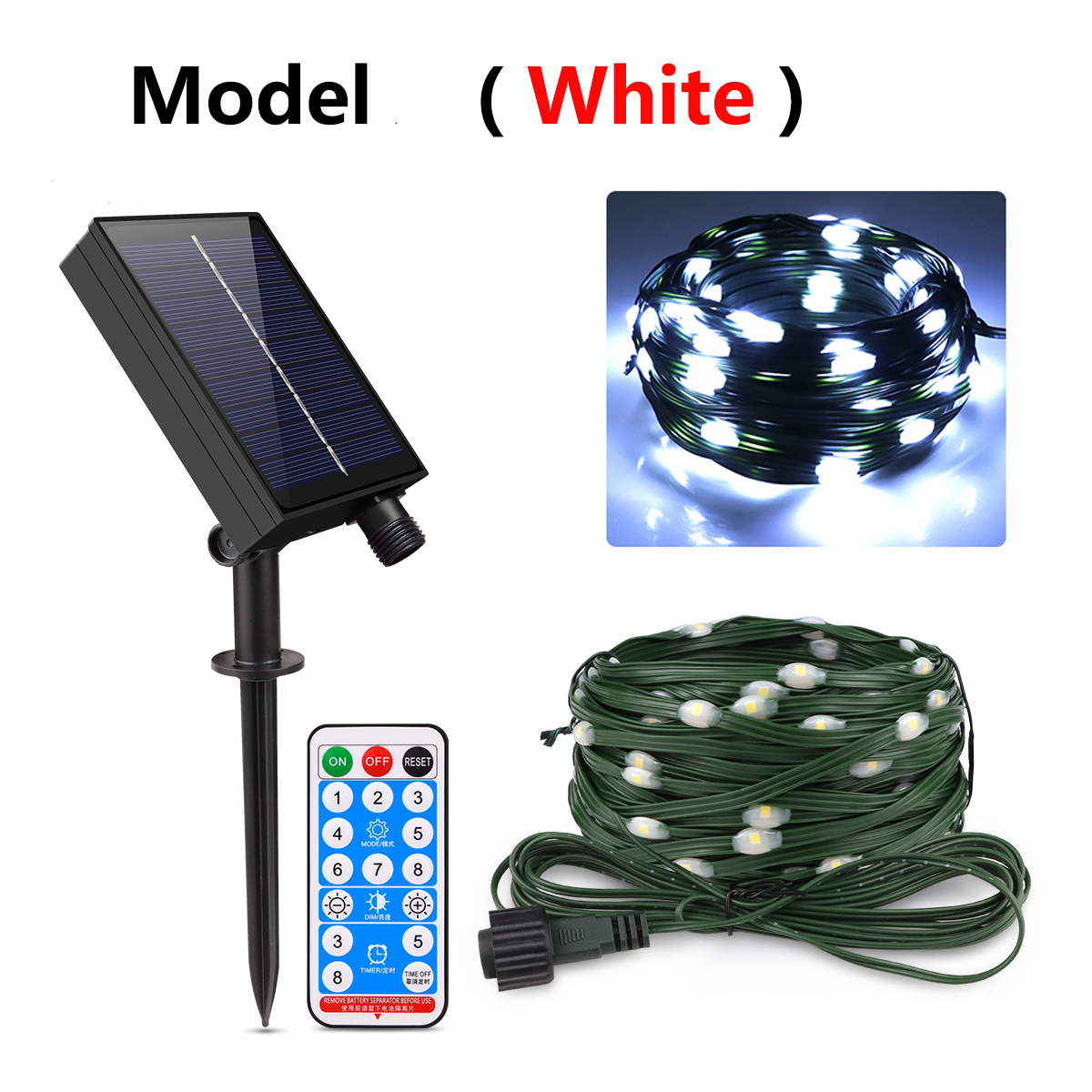 100M/50M/30M/20M/10M Outdoor Solar LED Light String Xmas Party Festoon Street Yard Wedding Garland Ambinet Decoration: Blue / 0-5W