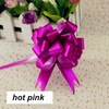 100 stk 18mm bredde glans blomst trekke sløyfer bånd til fest bryllup bil bursdag dekorasjon 8 farger: varmt rosa / M