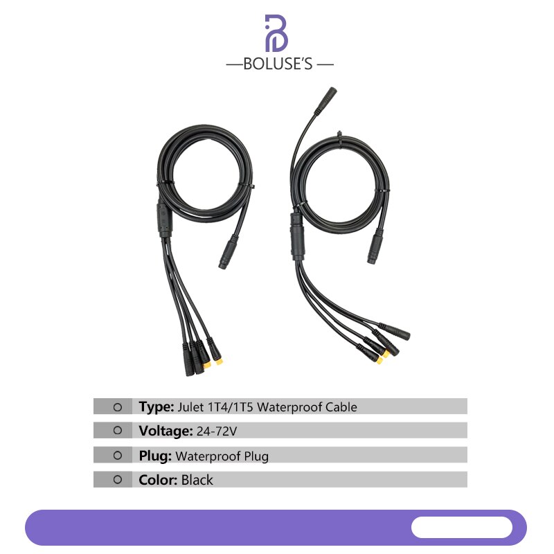 Juliet 1TO4 1TO5 Cable 1TO4 8Pin 1TO5 9Pin Waterproof Cables Connect The Throttle For EBike Conversion Kit