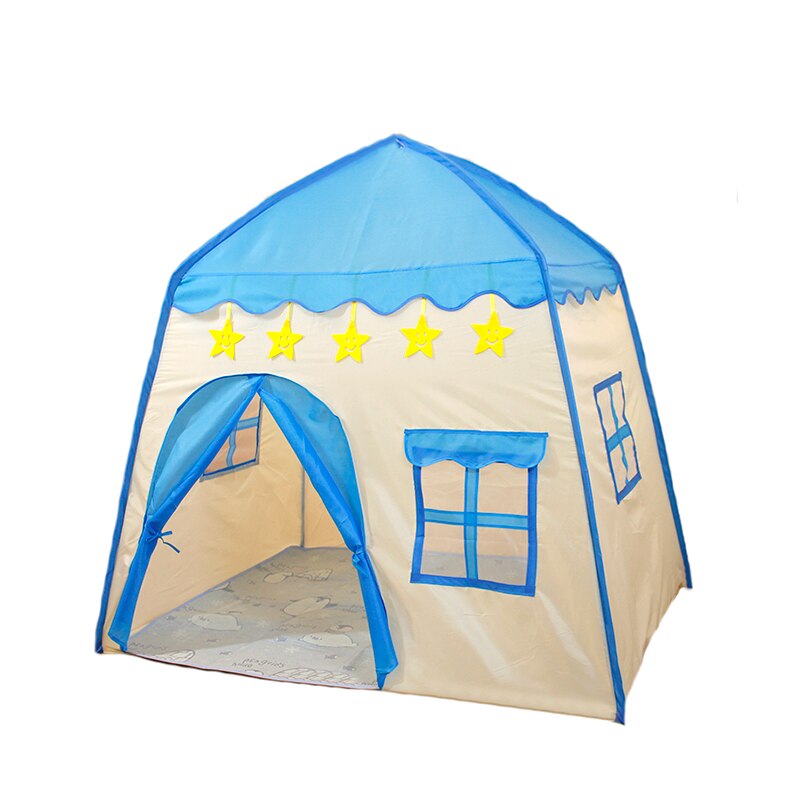 Tienda de juegos plegable para niños y niñas, casa de juegos para niños, Castillo de princesa: Blue-white