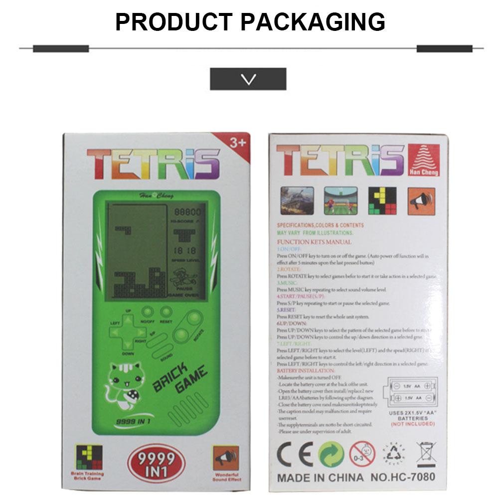 Tetris spelcomputer klassiek nostalgisch speelgoed kinder handheld spelcomputer puzzel geluidsspel speelgoed
