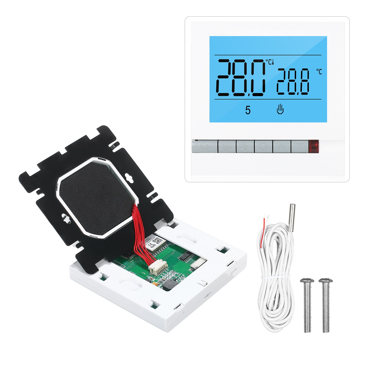 Tuya WiFi Smart Water Heating Thermostat Programmable Temperature Controller Compatible with Alexa Google Home Large LCD Screen