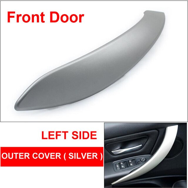 Orzech LHD RHD wnętrza samochodu wewnętrzna strona drzwi uchwyt robić holowania zewnętrzna pokrywa ochronna płyta mahoń dla BMW F30 F80 F31 F32 F33 F35 F82 M3: srebro z przodu lewo