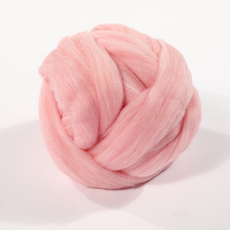 250g super tyk naturlig merinould chunky garn filt uld roving garn til spinding hånd strikning spin garn vinter varmt: 12 lyserøde