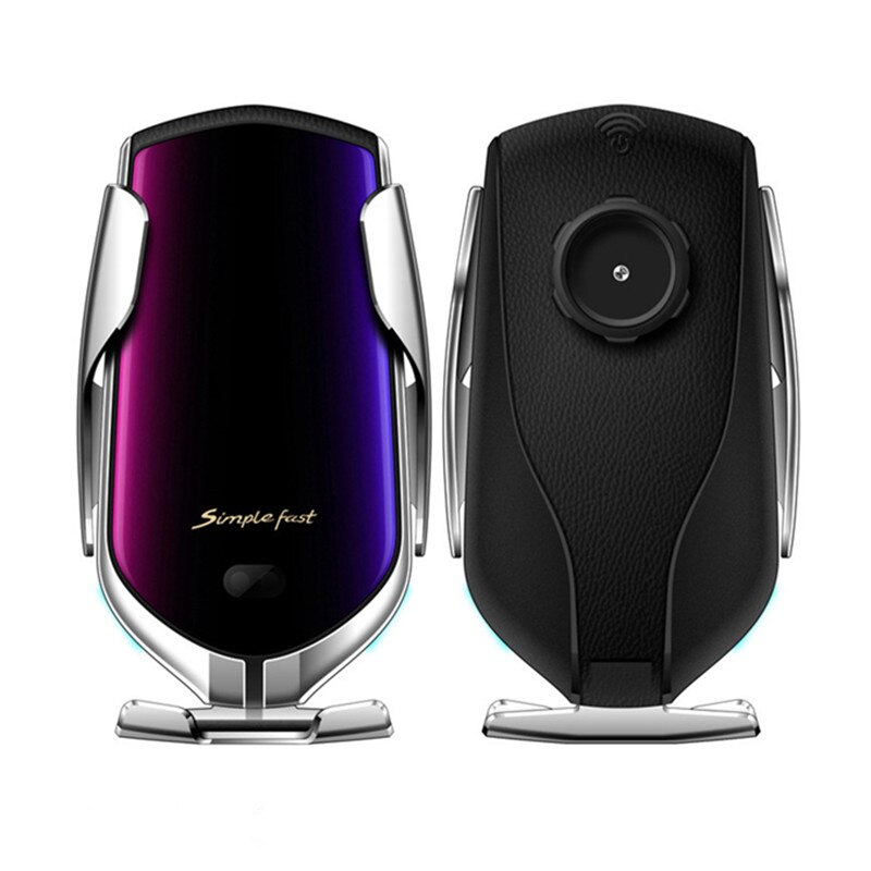 Automatische klemmung, infrarot-induktion, qi-autoladegerät mit schnellladefunktion für iphone 11 pro max, xs und samsung  s10 s20: Silber