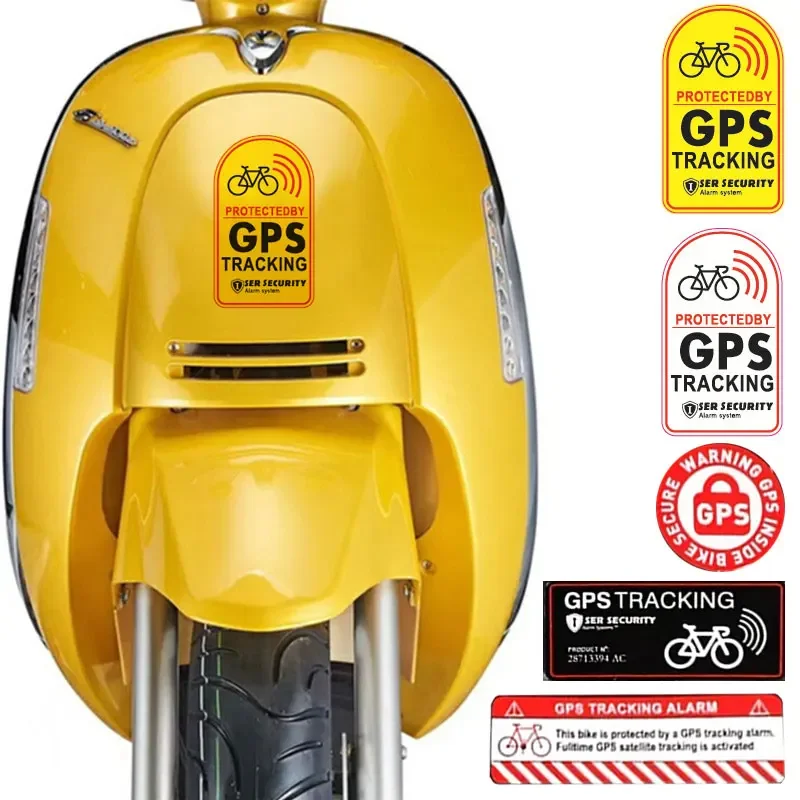 1 Juego de pegatinas de GPS para bicicleta, pegatina de advertencia antirrobo para motocicleta, pegatina reflectante de seguimiento impermeable, accesorios para bicicleta