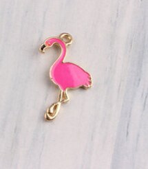 10 stk guldfarvet legering pink rose rød emalje dyr flamingo charms vedhæng gør-det-selv tilbehør til bryllup fødselsdag festindretning: 10 stk rød