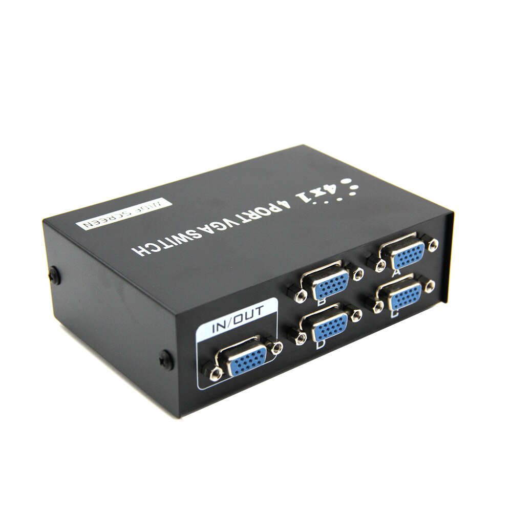 Video Switch Splitter 4 Port VGA SVGA Video HD Signal Amplifier Booster Splitter Sharing Box for PC