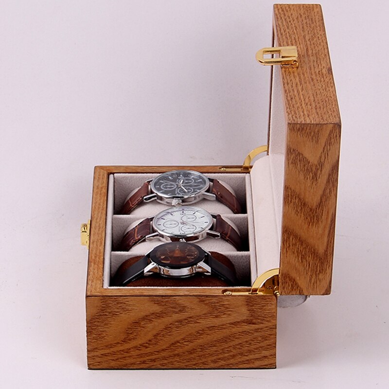 3 Slots Houten Horloge Vitrine, Glas Overgoten Houten Horloge Vitrine Horloge Sieraden Organizer