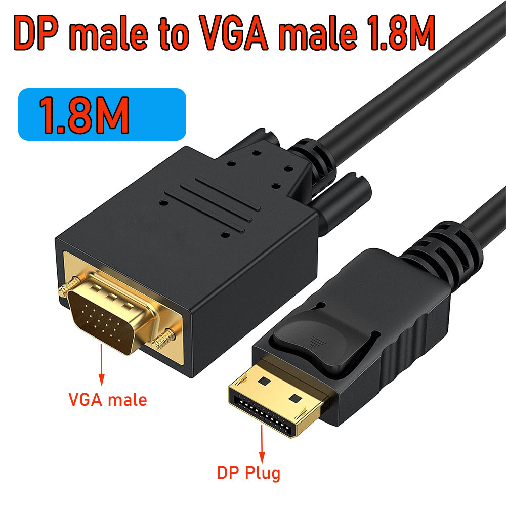 Hdmatters displayport till vga-kabel 1080p displayport dp till vga-adapter skärmkabel för nvida amd hdp dell lenovo asus dator: Övrig