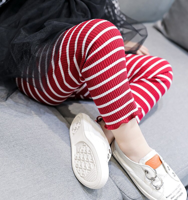 Meisjes leggings baby meisjes broek peuter kinderen klassieke leggings lente herfst kinderen gestreepte leggings 2-6y baby meisjes leggings