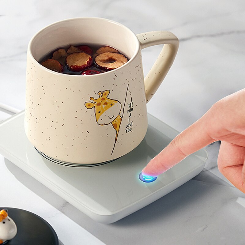 Théière en verre | Base chauffante multifonctionnelle, chauffage en verre, Thermostat intelligent tactile Portable, chauffe-café au lait, poêle à thé de bureau