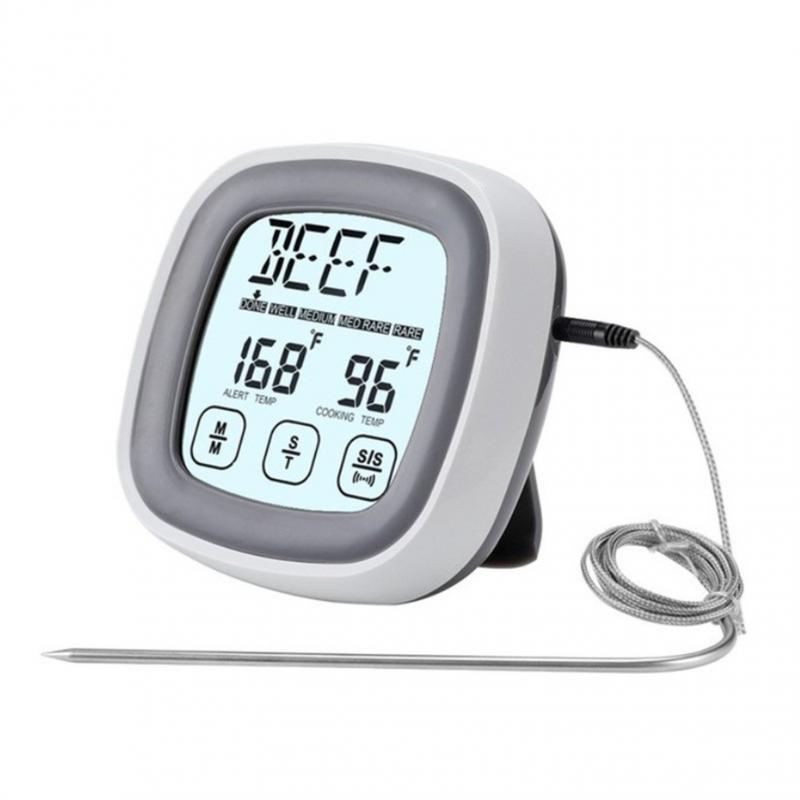 Termómetro de acero inoxidable para horno, medidor de temperatura con pantalla LCD, herramienta de cocina para alimentos y carne, higrómetro, 0 ℃ ~ 250 ℃