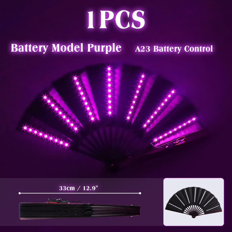 LED brillant pliant ventilateur RGB coloré ventilateur veilleuse spectacle danse lueur accessoire Festival accessoires brillent dans la nuit fournitures de fête