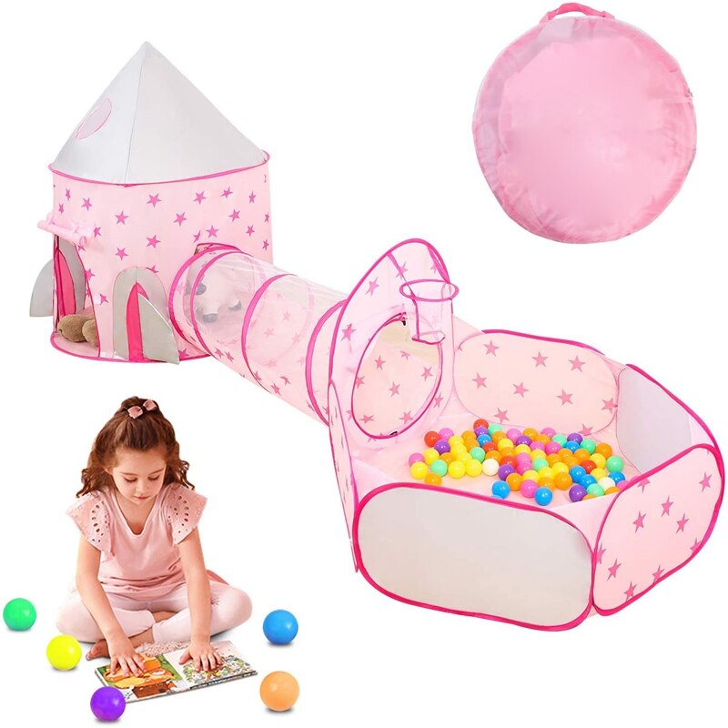 Childrens Zwembad Tent Kasteel Speel Tent Kruipen Tunnel En Bal Pit Opvouwbaar Voor Indoor Of Outdoor Geven Aan Kinderen Beste