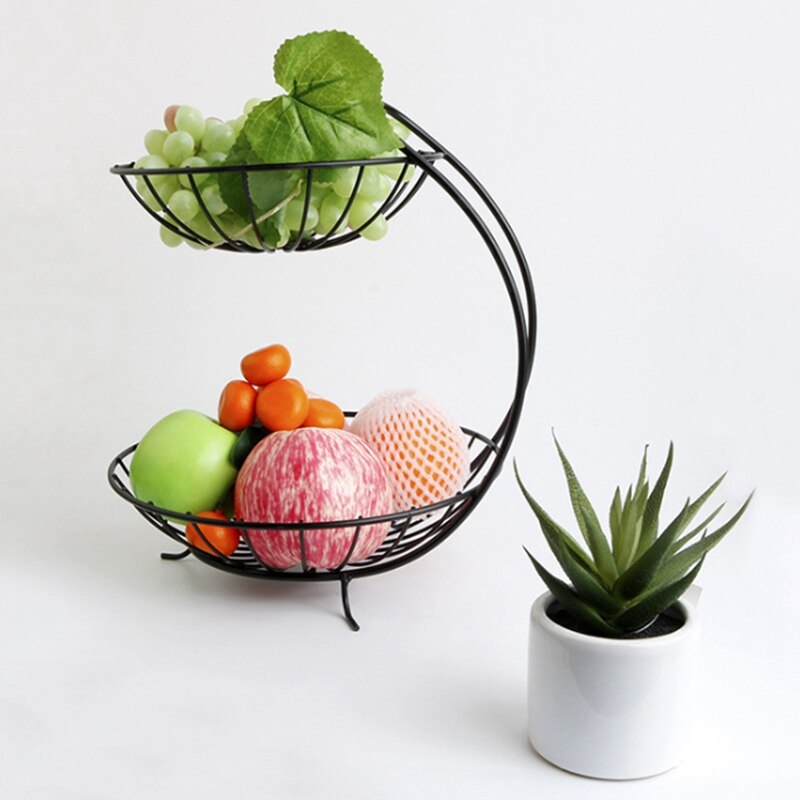 Diversificeret gitter server servering kurv frugt skål & producere snack display 2-- lags stativ