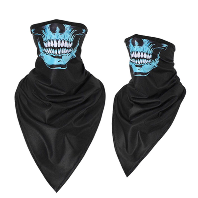 Fietsen Gezichtsmasker Schedel Driehoek Halloween Hoofdband Ademend Bandana Helm Winddicht Neck Gezichtsmasker Magische Sjaal