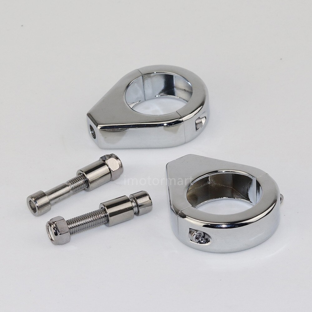 2 stücke Chrome Blinker Halterung 39mm/41mm/49mm Für Harley Montieren Gabel Drehen signal Halterung Umzug Schellen Motorrad