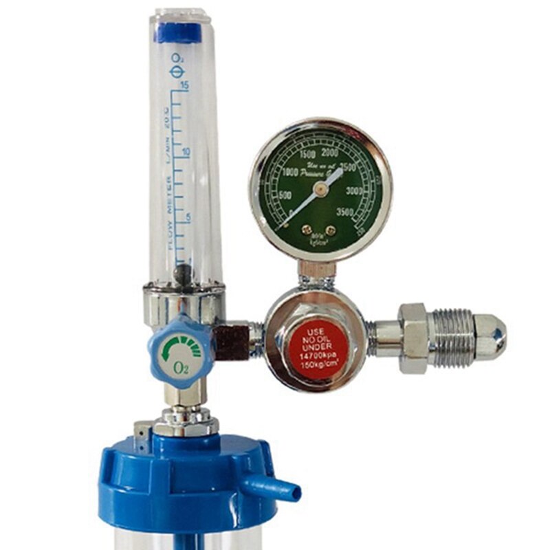 GTBL 2Pcs Oxygen Pressure Regulator Inhalator Gauge O2 Pressure Reducing Valve G5/8 Flow Meter Absorber Buoy Type Inhalator