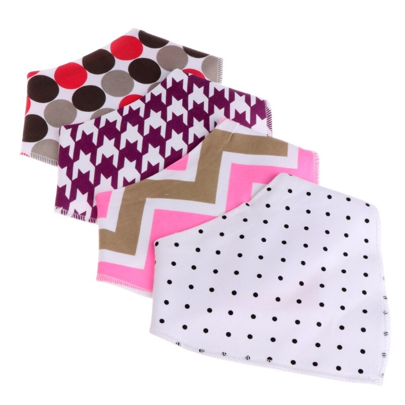 4 stuks baby unisex speeksel handdoek met kwijl driehoek bandana slabbetjes: Legergroen