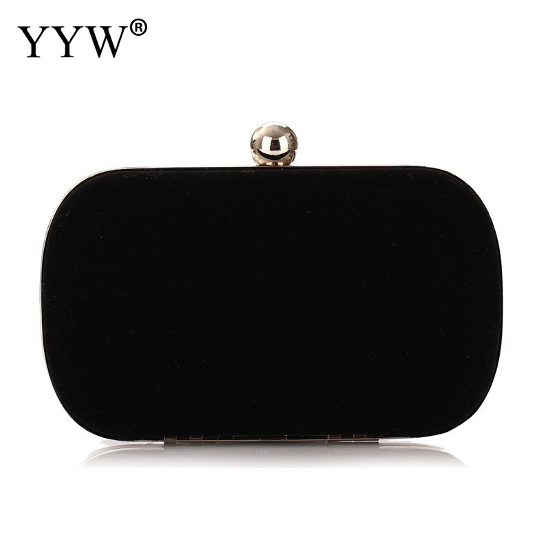 Sac de soirée femme pochette sac à main avec chaîne détachable rouge mariage Cocktail fête velours embrayages bal mariage épaule: black