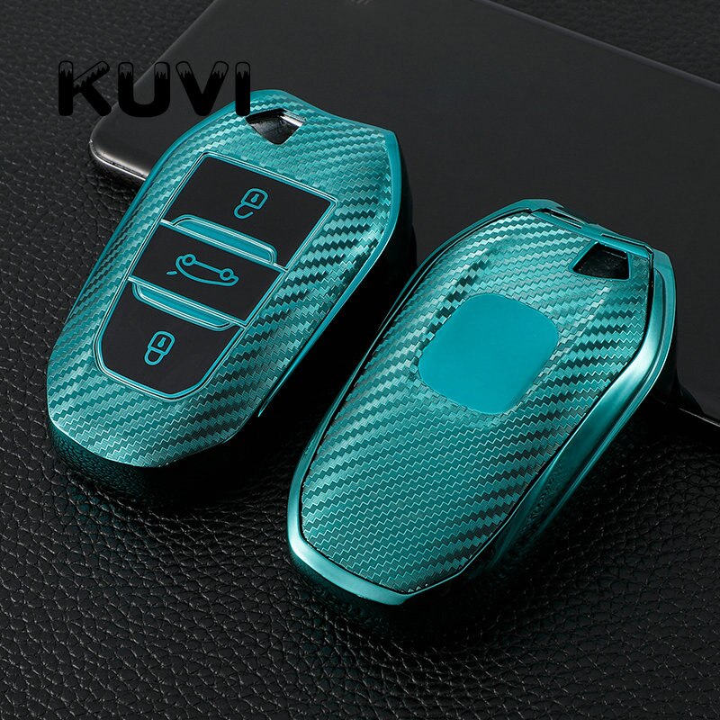 Nowy TPU obudowa kluczyka robić samochodu z pilotem pokrywa dla Peugeot 208 308 408 508 2008 3008 5008 Citroen C4 C6 C3-XR Picassa dla DS3 DS4 DS5 DS6: zielony