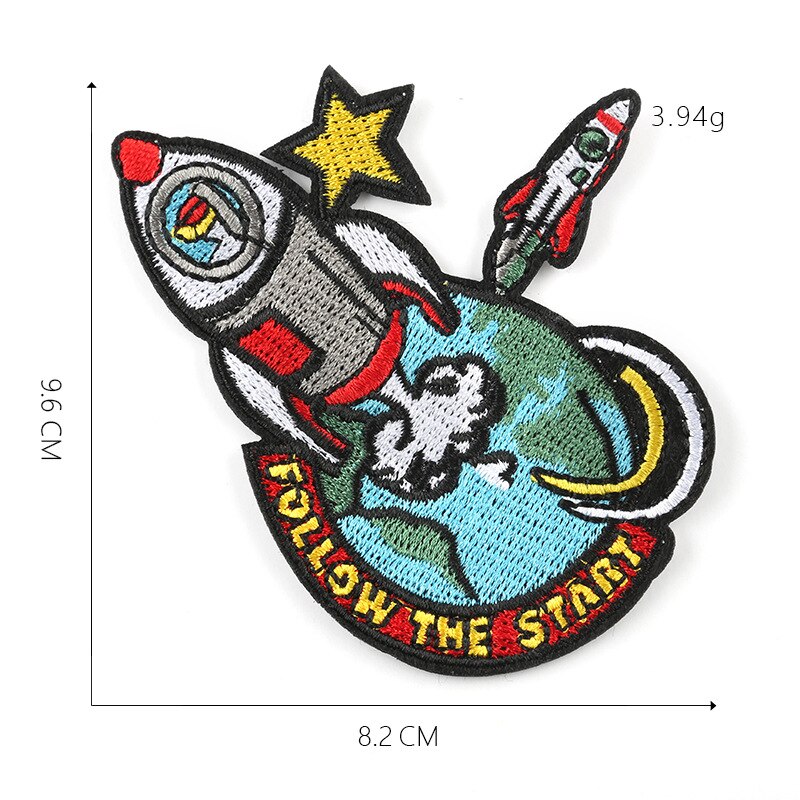 Rumskib astronaut stof klistermærker kan stryges tøj tilbehør broderi patch, tøj rygsæk gør-det-selv dekoration: 6