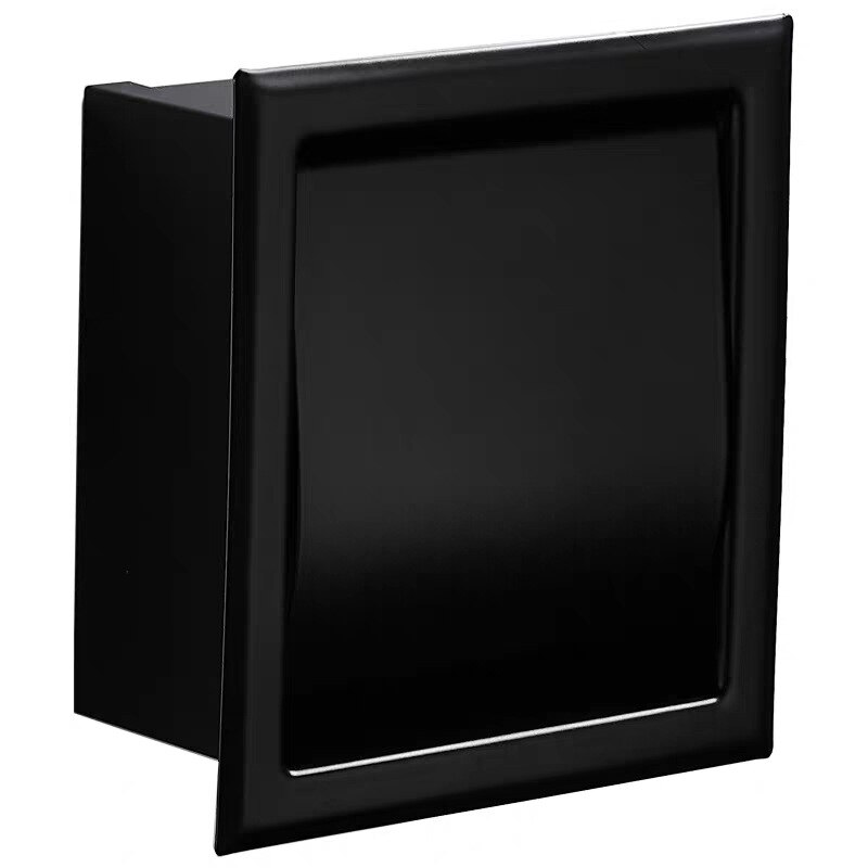 Stainless Steel Toilet Paper Holder Polished Chrome Wall Mounted Concealed Bathroom Roll Paper Box Waterproof: Default Title