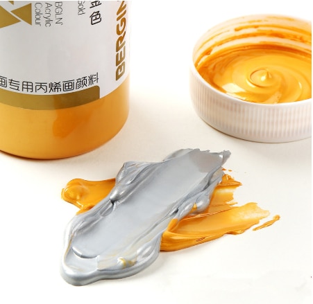 300ml/500ml guld sølv akryl maling vandtæt akvarel maling til statuer farvning diy håndmalet graffiti metallic maling