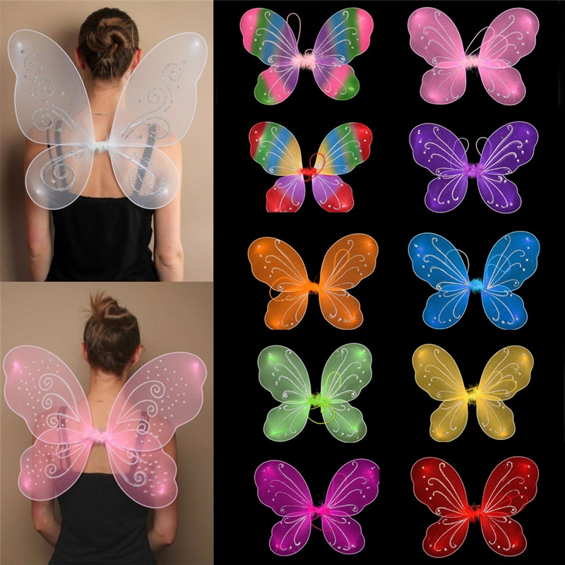 Déguisement de princesse à ailes papillon pour filles, 10 couleurs, déguisement de fête, déguisement