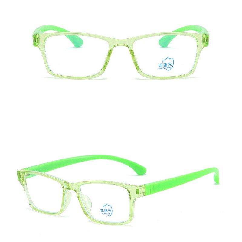 Anti Blue Light Blocking Glasses For Children Kids Boy Girl Computer Gaming Glasses Anti-Radiation Glasses Rectangle Flexible: clear green