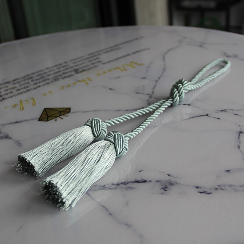 Porte-rideau à franges, 1 pièce, accessoires de salle, corde à boucle, tissage à la main, frange, Bandage, décoration de la maison: LightBlue