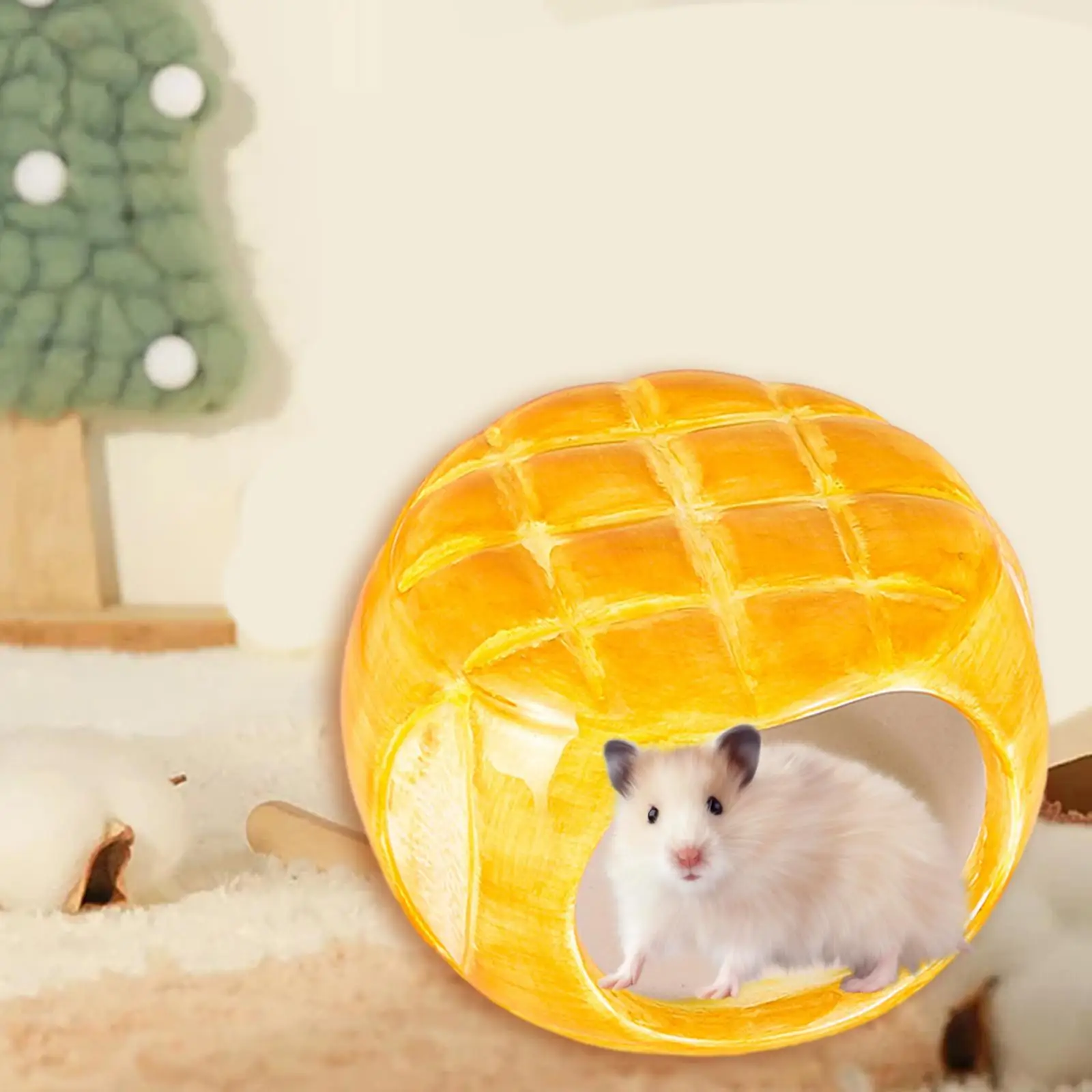 Hamster Kooi Huisdier Nestelen Mini Hutten Leuke Koeling Bed Zomer Schuilplaats Nest Hamster Huis voor Hamster Eekhoorn Egel Kleine Huisdier: Donkerbruin