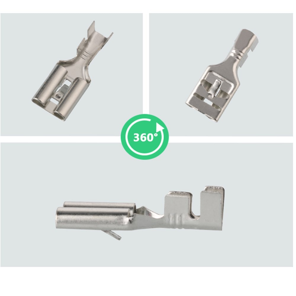 100/200pcs 9.5 Plug spring terminal Automobile high current terminal block Straight plug barbed DJ621-E9.5x1.2C