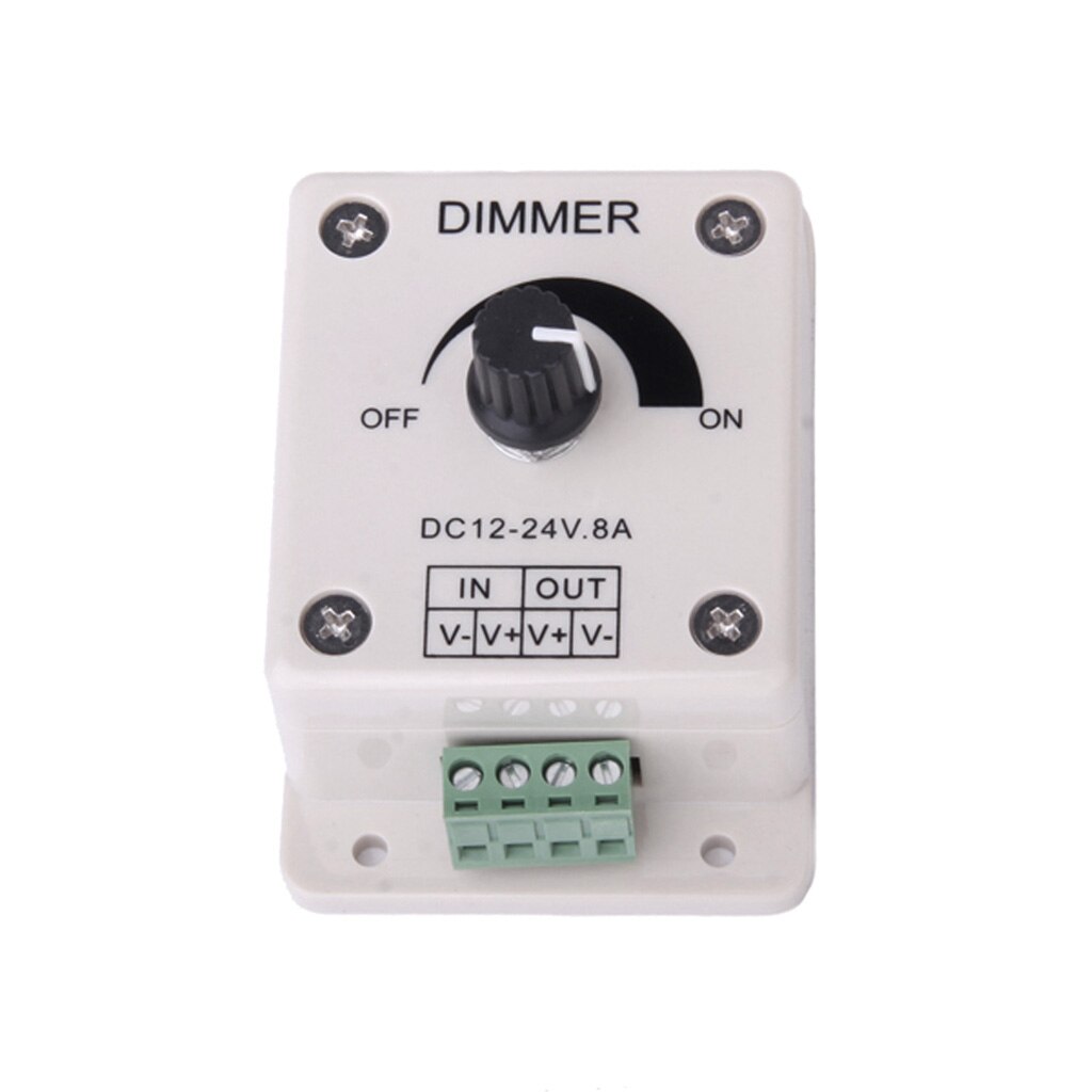 Dimmer Switch for Dimmable LED, Halogen and Incandescent Bulbs, DC 12V-24V 8A
