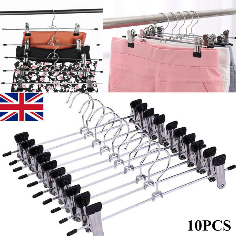 10 Piece Stainless Steel Pants Racks Holder Clothi... – Grandado