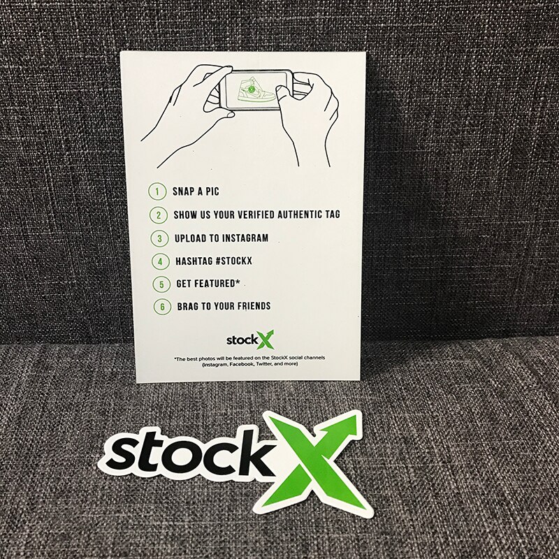 5 Sets/lot In Stock X Green Circular Tag Rcode Sticker Flyer Card Authentic StockX Plastic Buckle for Shoes Accessories