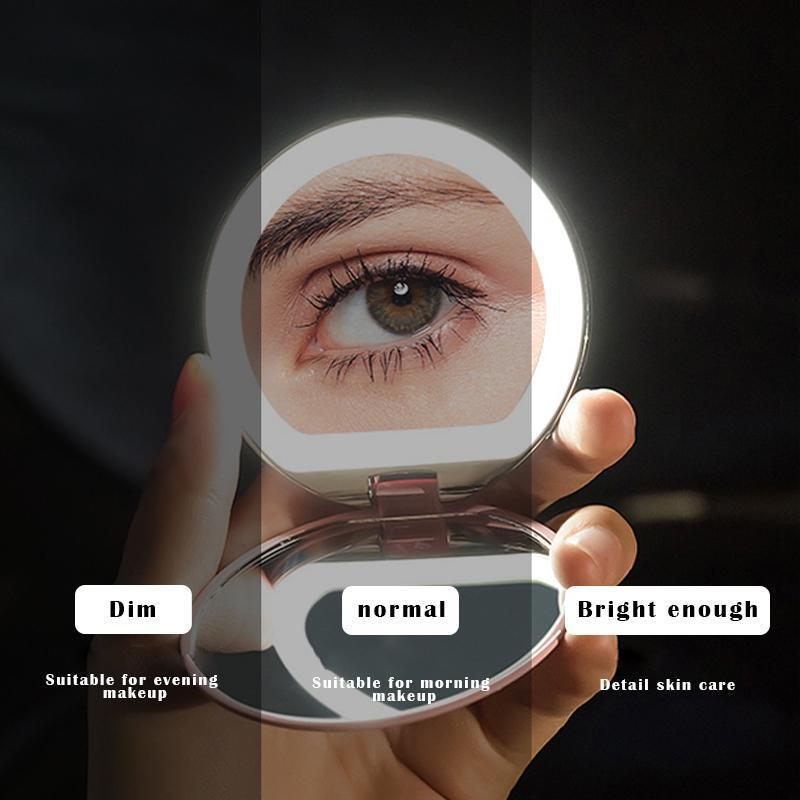 LED Lighted Travel 10X Makeup Mirror