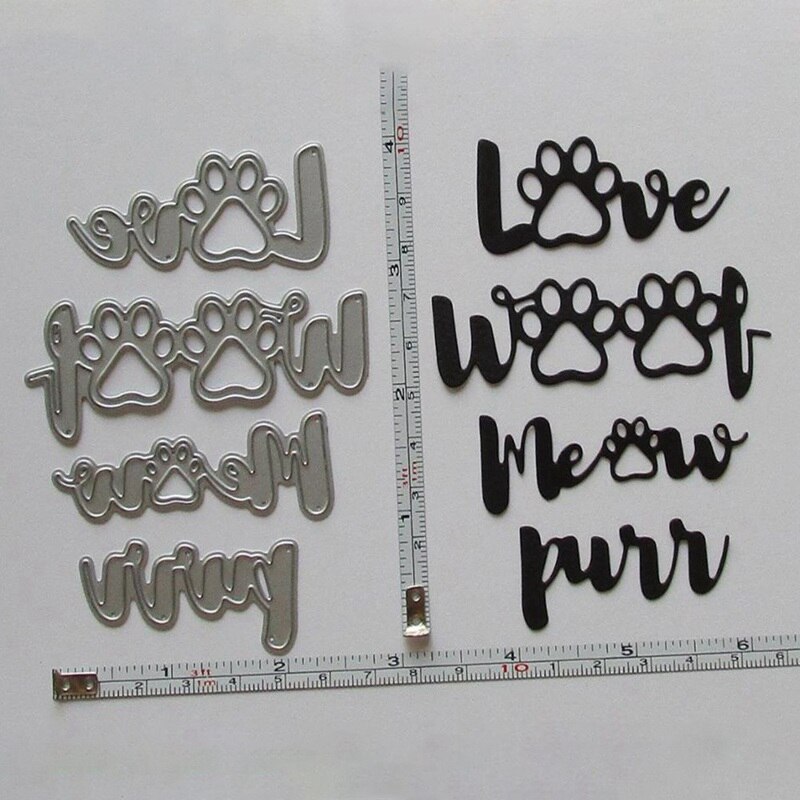 Liebe Hund Klaue Worte Metall Schneiden Stirbt Schablonen Für Scrapbooking Papier Karten Handwerk DIY Neue