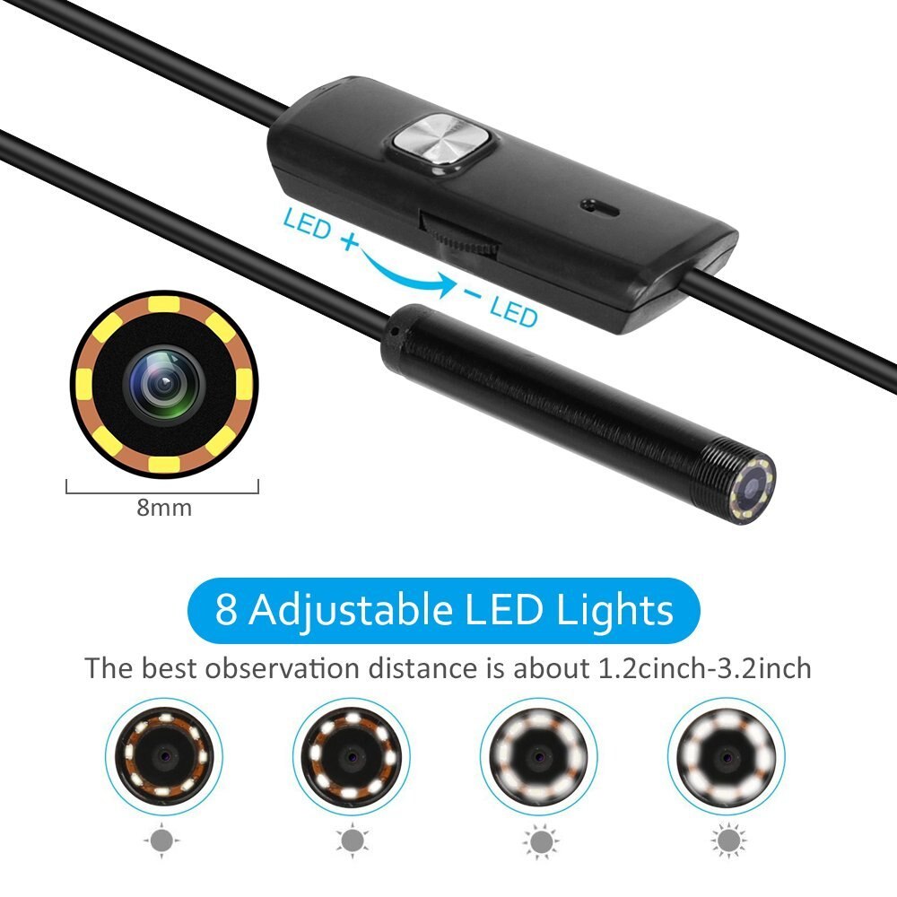 1080P Full HD Mini Android Endoscope Camera IP67 1920*1080 1M 2M 3.5M 5M Micro USB Inspection Video Camera Snake Borescope Tube