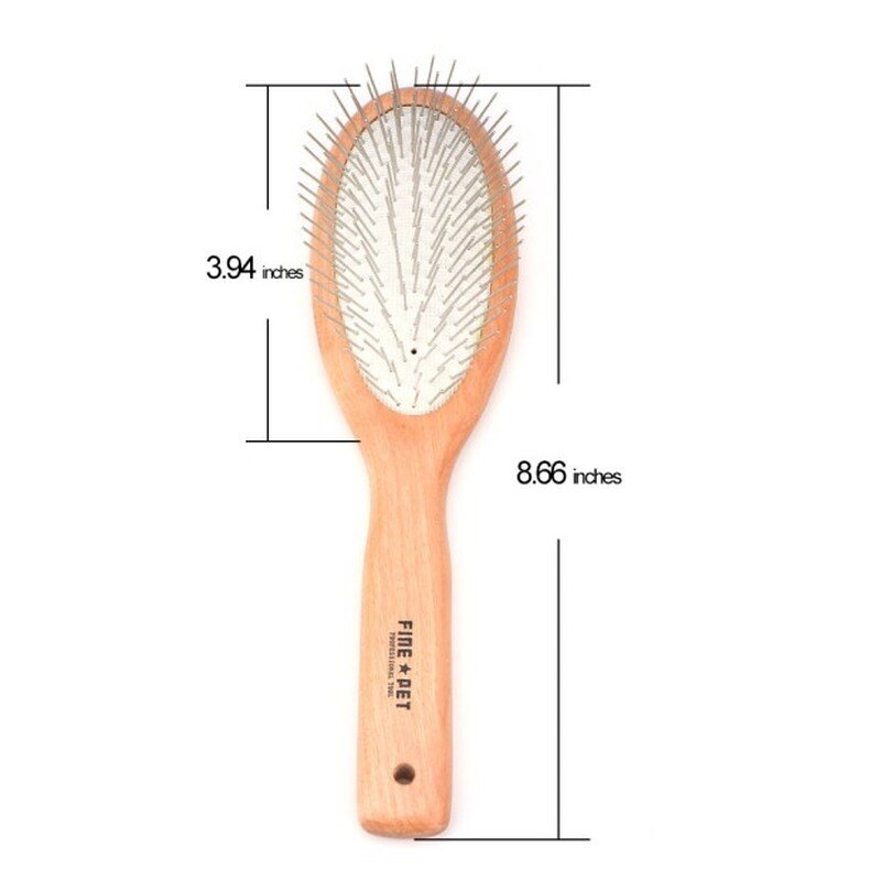 Cepillo de madera ovalado de acero para pelo corto o largo para perros y gatos, herramientas para el cuidado de mascotas para perros grandes y pequeños, 25mm