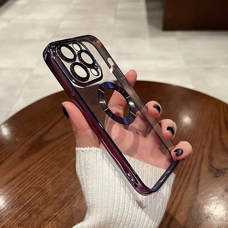 Funda protectora de lente completa chapada de lujo para IPhone, 15, 14, 13, 12, 11 Pro Max, XS Max, X, XR, 8, 7 Plus, SE , cubierta transparente antideslizante
