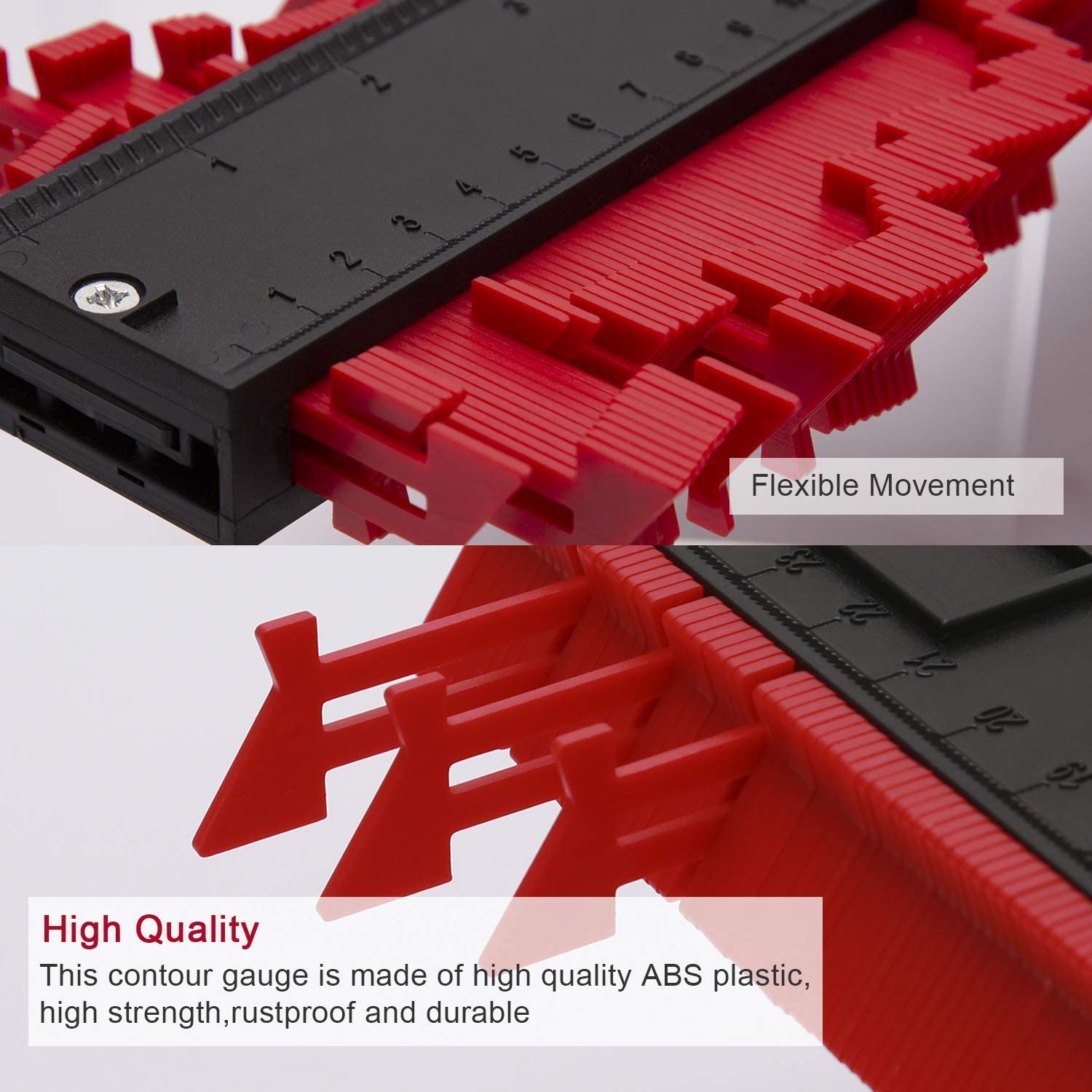 Contour Gauge Plastic Profile Gauge Multifunctional Shape Duplicator Edge Shaping Measure Ruler for Precise