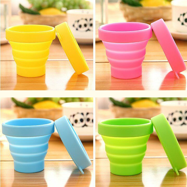 Gobelet télescopique pliable en Silicone, Portable, voyage en plein air, pique-nique, Camping, sport, bain de bouche télescopique