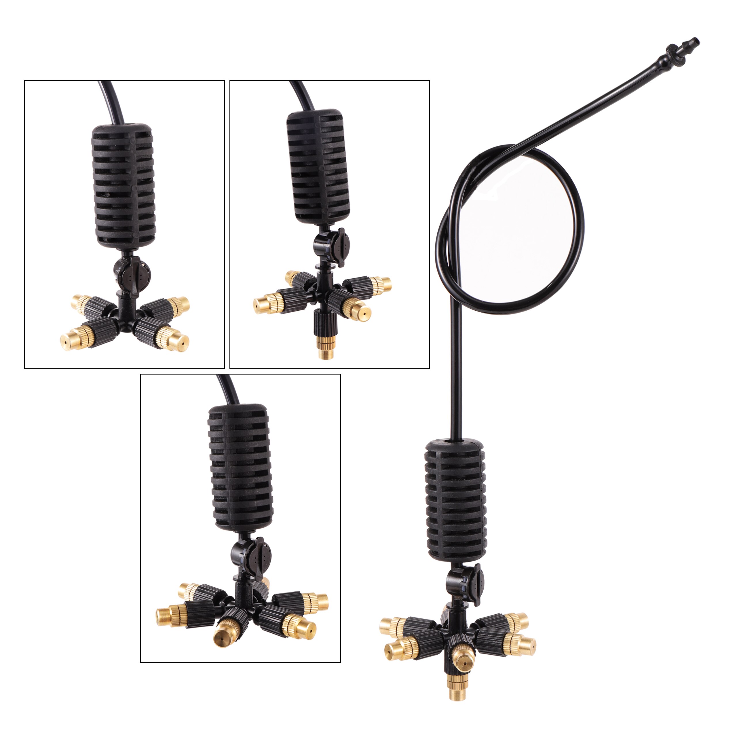 Hanging Sprinklers Kit 4/7mm Hose With Atomization Nozzle Greenhouse Atomizing Nozzle Cooling Humidify Watering Sprinkler 1 Set