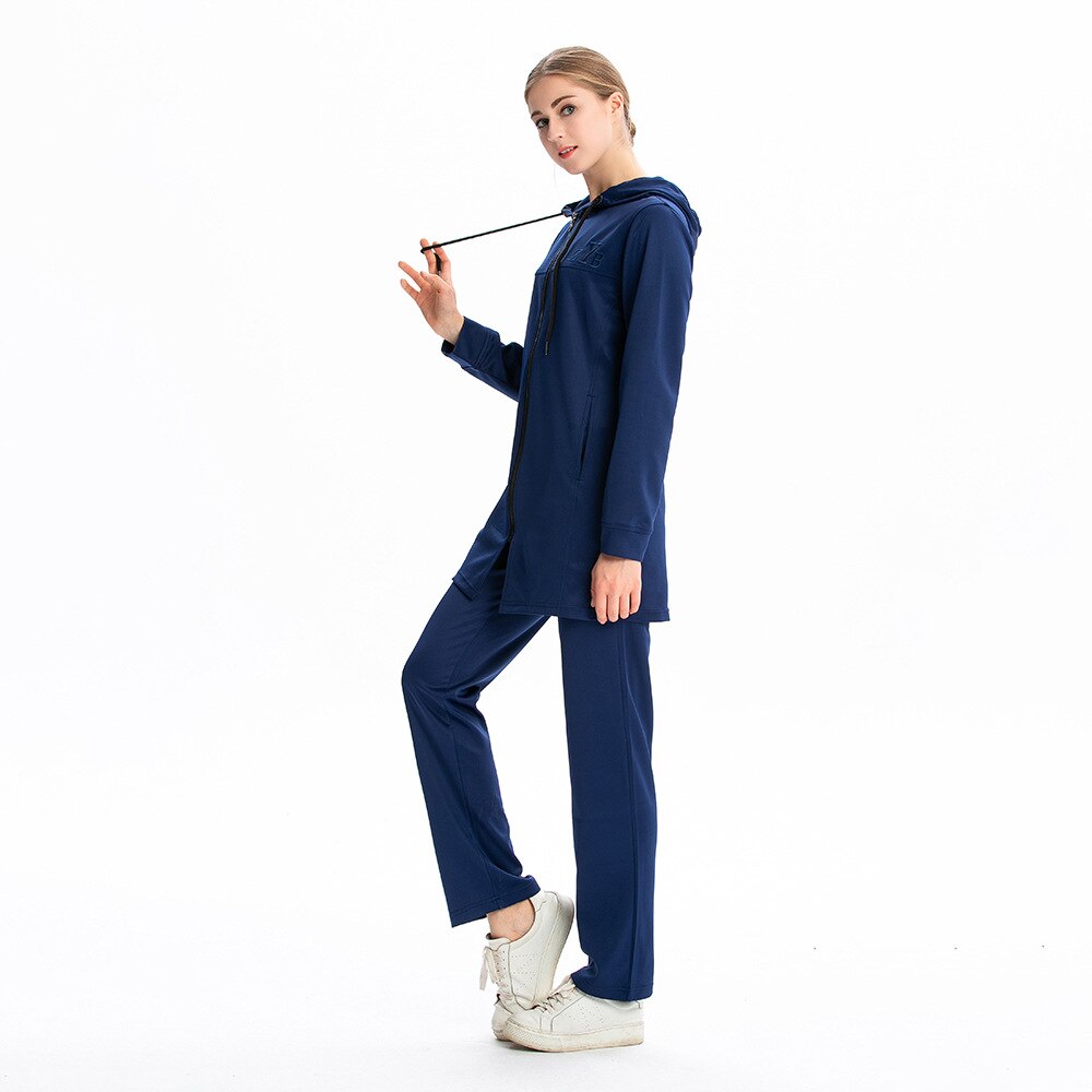 Fashion Hooded Casual Solid Color Loose Sports Two-piece Suit